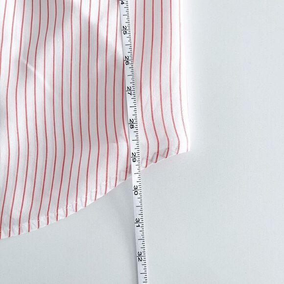 MWG Mens Striped Pearl Snap Long Sleeve Button Up Western Shirt Red White XL - Picture 7 of 7